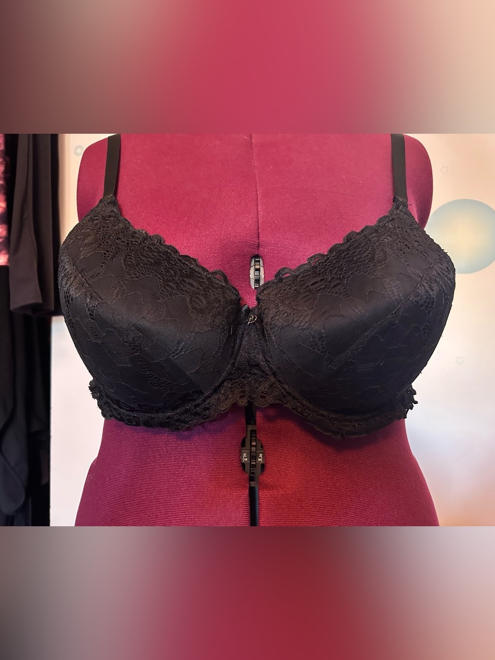 Lace Underwire Push Up Bra - Black 42D